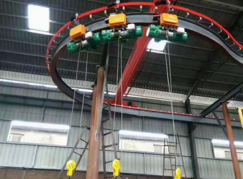彎道電動葫蘆吊、環形/弧形電動葫蘆單軌吊